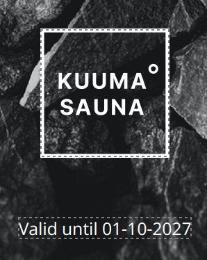 Kuuma Sauna Bon | waarde € 17,50 |  Amsterdam en/of Strand, Tickets en Kaartjes, Kortingen en Cadeaubonnen, Eén persoon, Cadeaubon