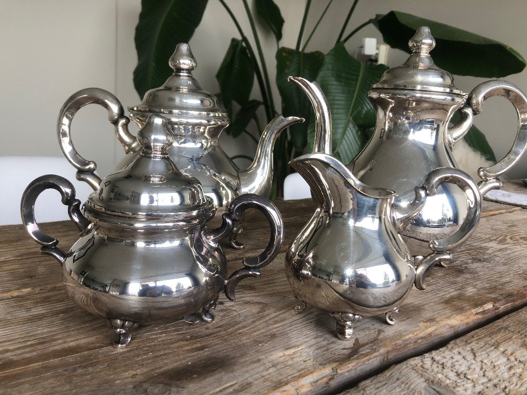 Lutz Weiss Lutz Weiß koffie theeservies roomkan suikerpot, Ophalen, Zilver