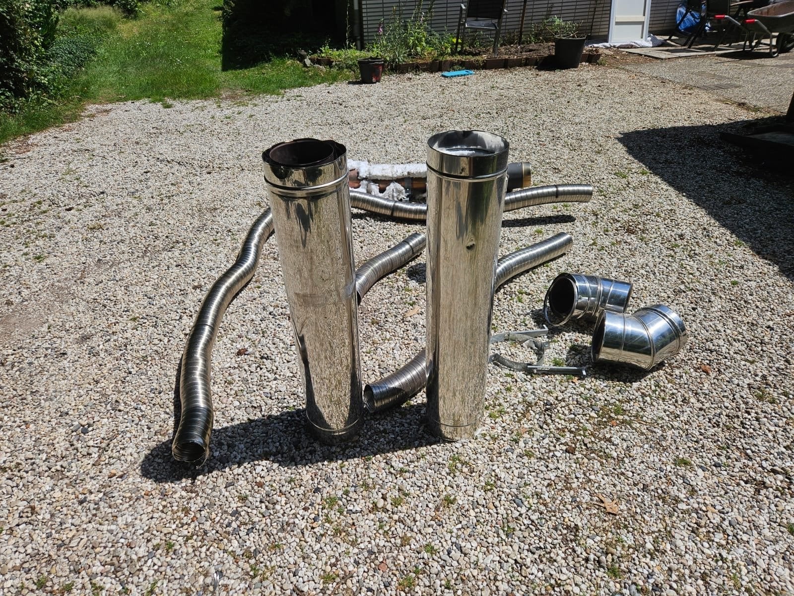 RVS dubbelwandige flexibele rookgasafvoer Holetherm, Ophalen, Gebruikt, Afzuiger