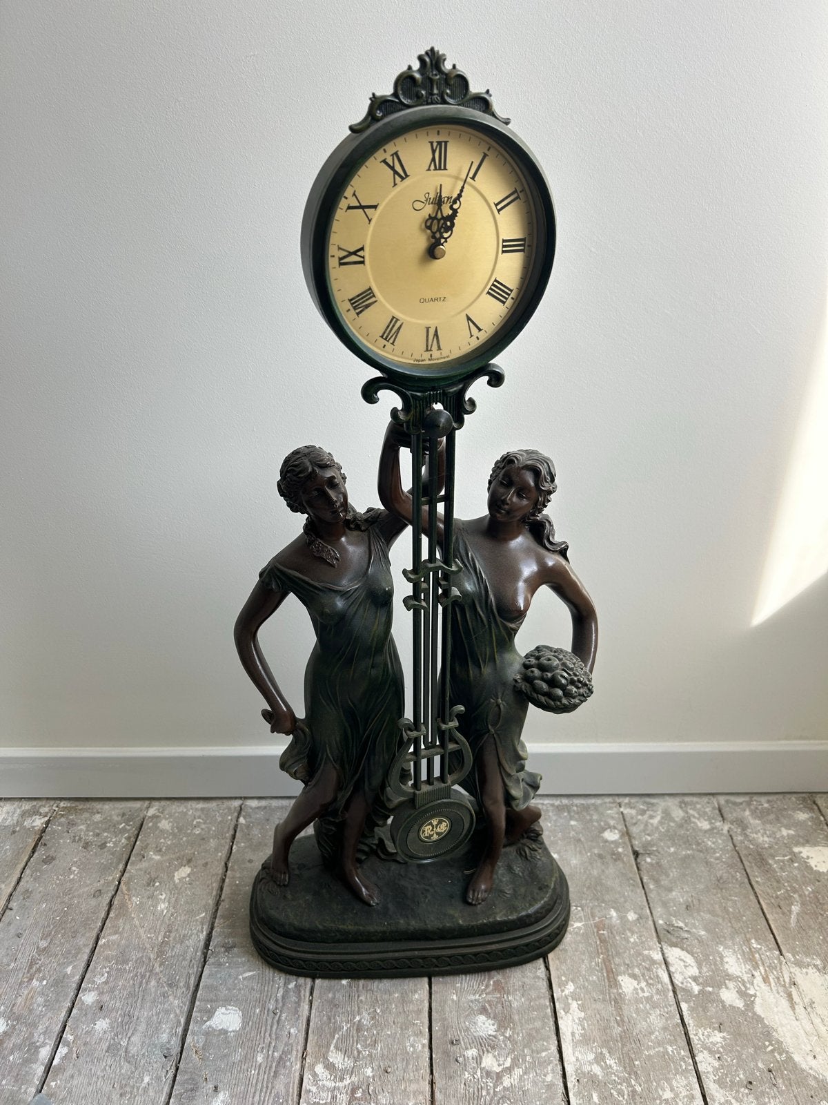 Antieke klok met figuren - 80cm hoog, Ophalen