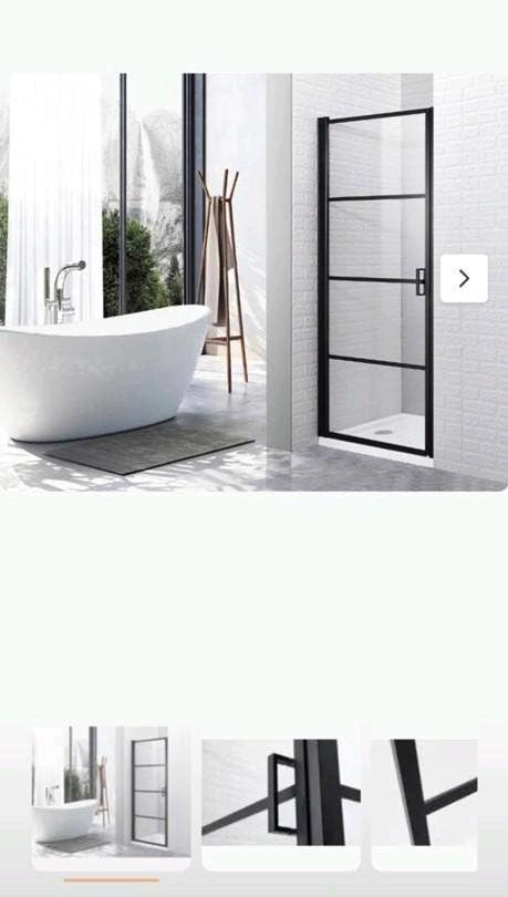 Saniclear Nero Douchedeur 90cm, Doe-het-zelf en Verbouw, Sanitair, Ophalen, Nieuw, Glas, Douche