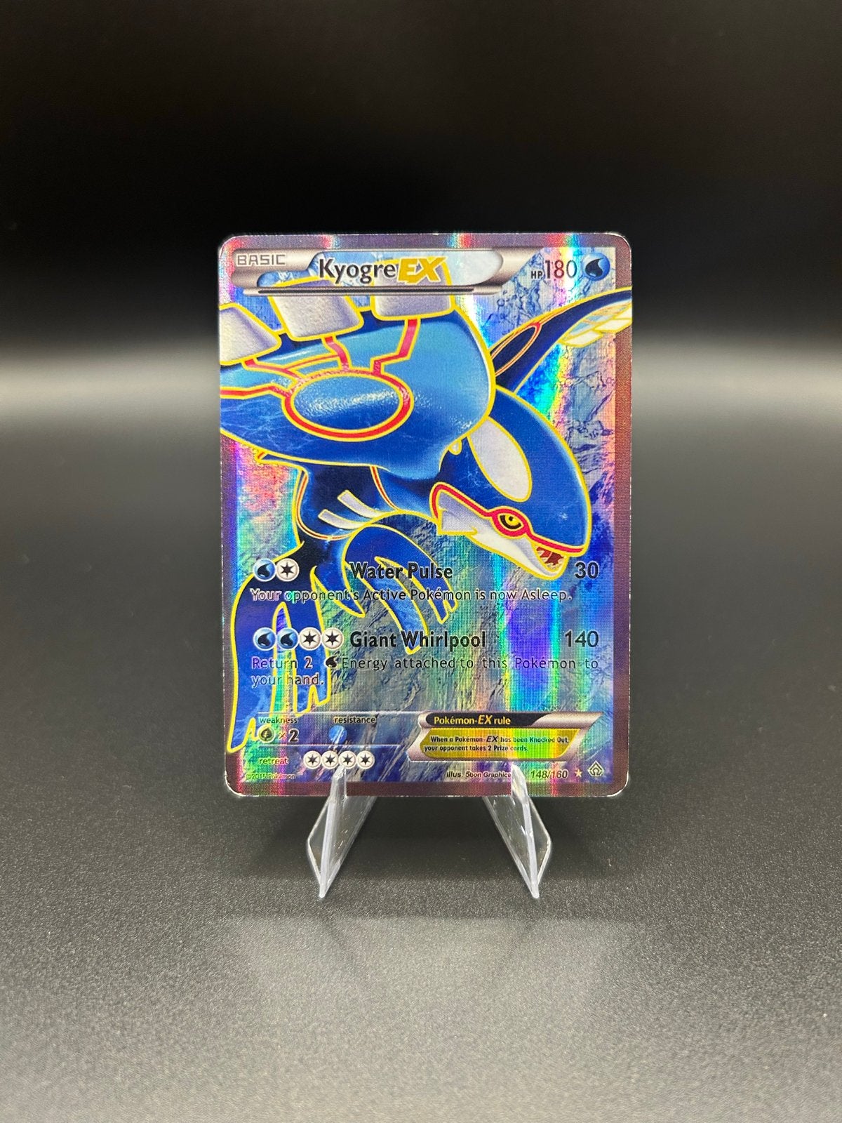 Kyogre EX Pokémon kaart (LP), Hobby en Vrije tijd, Verzamelkaartspellen | Pokémon, Ophalen of Verzenden, Zo goed als nieuw, Losse kaart