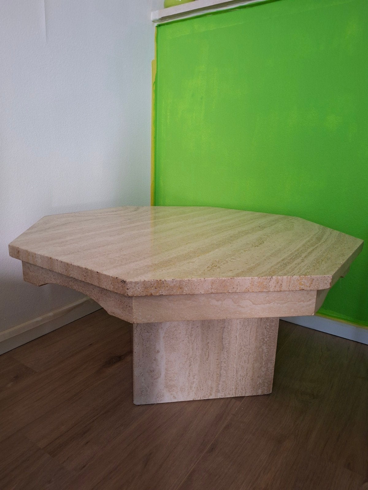 Zware natuurstenen salontafel, blad los van poot, Ophalen, Overige materialen, Minder dan 50 cm, Gebruikt