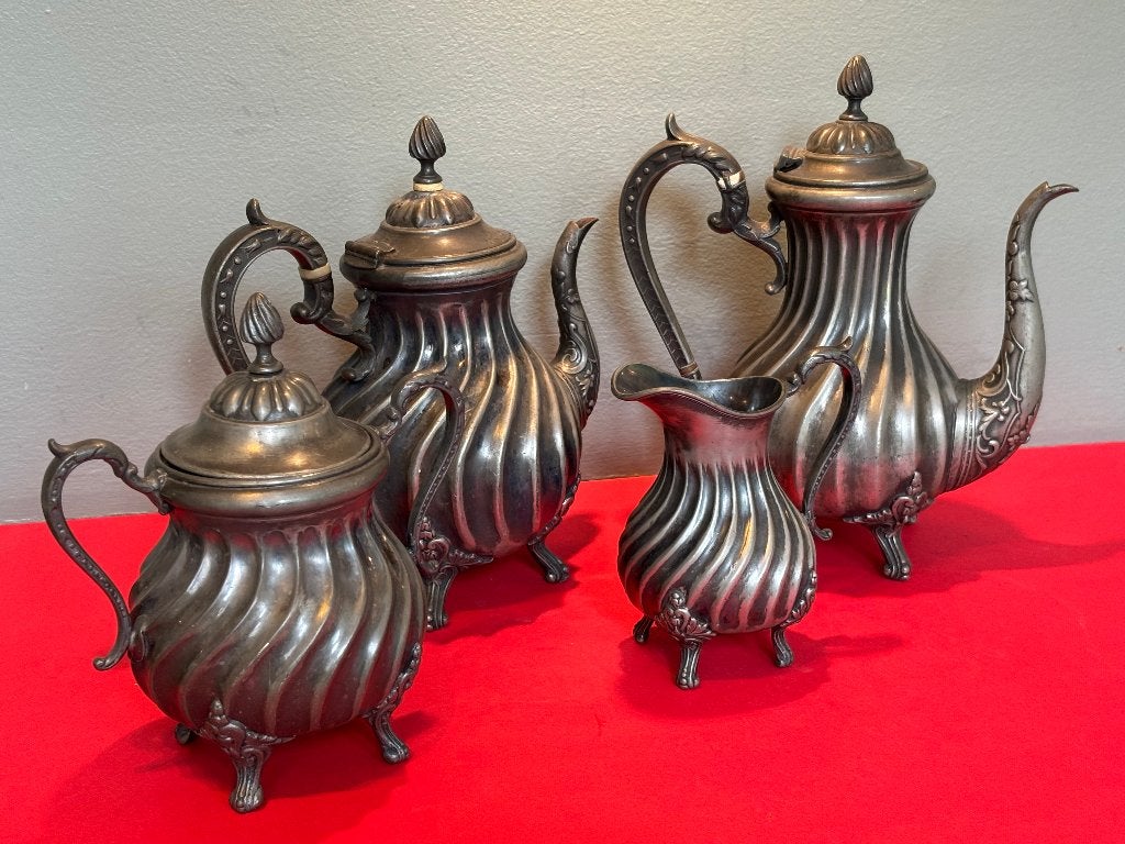 plate zilver koffie / theeservies Atkin Brothers Sheffield, Antiek en Kunst, Ophalen of Verzenden, Zilver