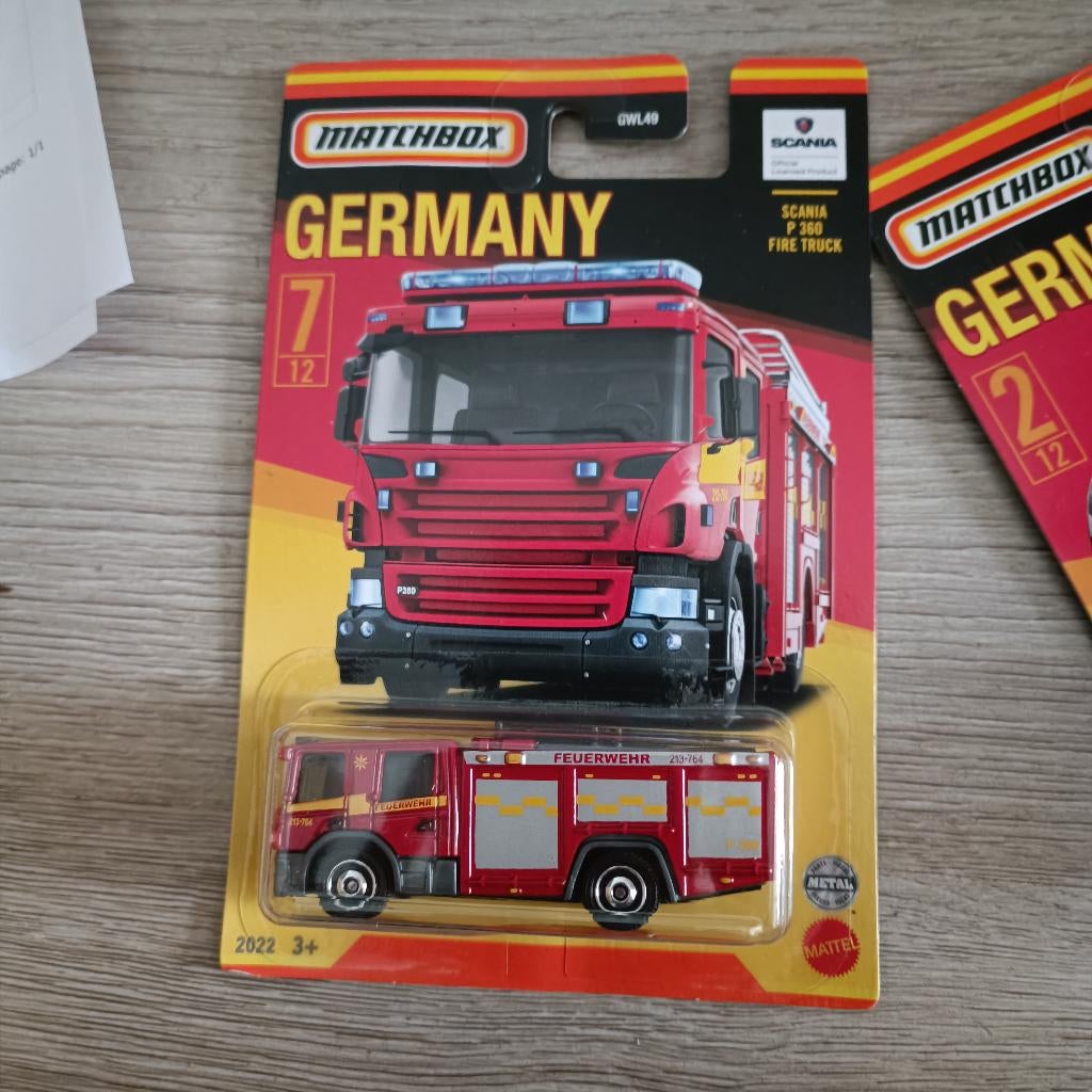 Matchbox GWL49-HFH50 Scania P360 "Feuerwehr" Germany 7/12, Ophalen of Verzenden, Nieuw, Bus of Vrachtwagen