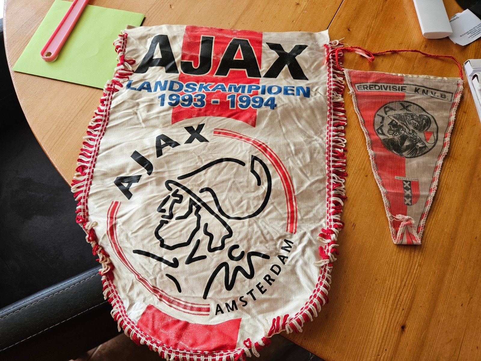 Ajax vaantje - Landskampioen 1993-1994, Verzamelen, Ophalen of Verzenden, Gebruikt, Ajax, Vaantje of Sjaal