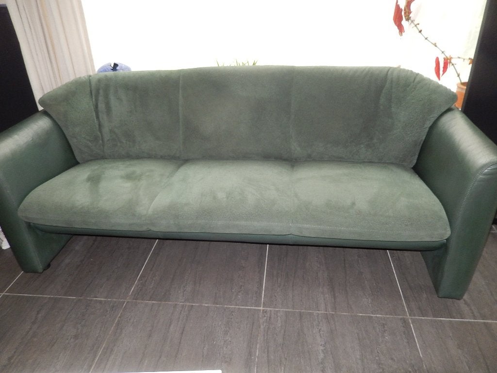 Leolux 3 zits bank 198x83dx82h blauwgroen gratis ophalen, Ophalen, Gebruikt, 150 tot 200 cm, Driepersoons