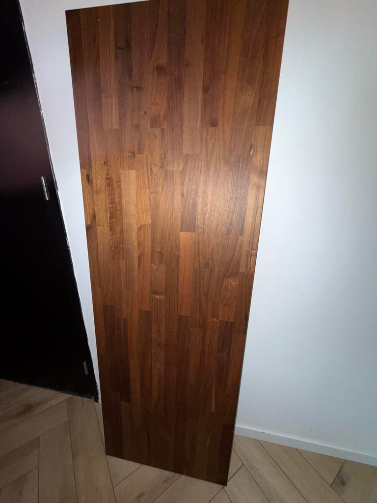 Karlyby werkblad walnoot fineer 186x3.8, Overige typen, Hout, Bruin, Ophalen of Verzenden