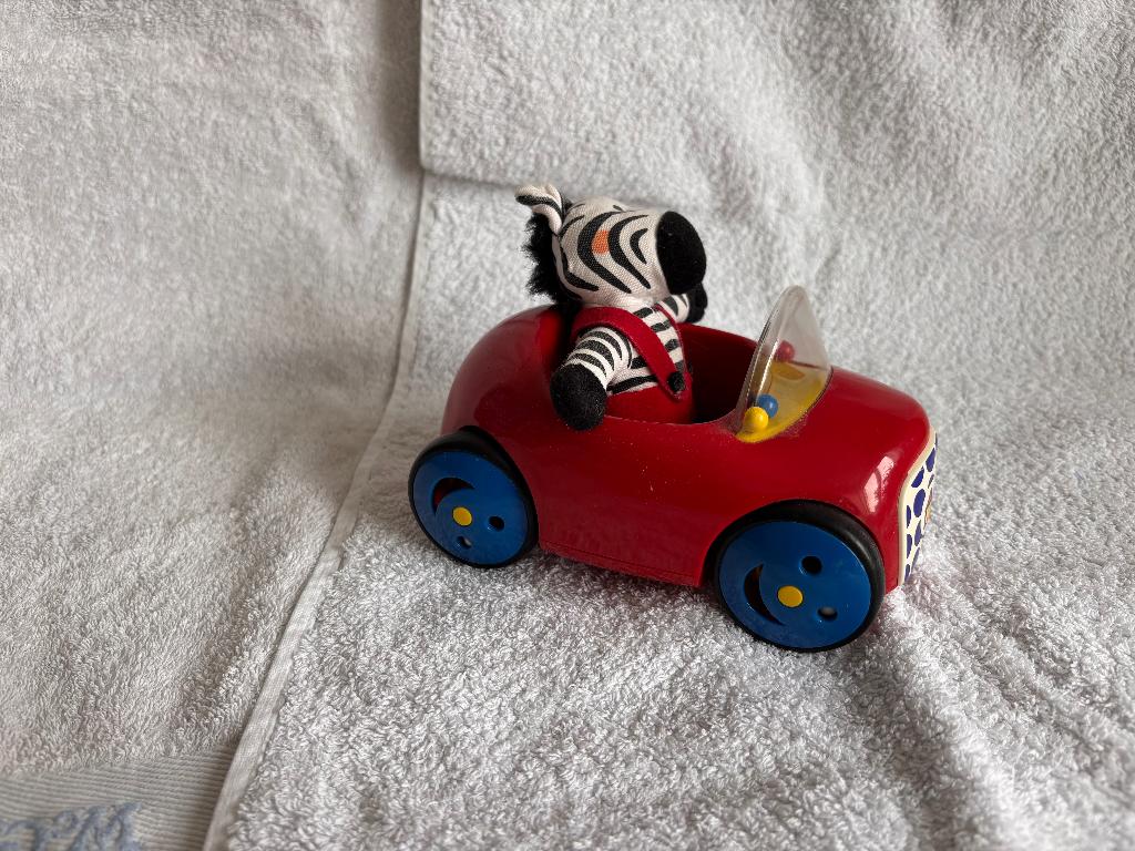 Ambi Toys zebra in raceauto – vintage speelgoed, Verzamelen, Ophalen of Verzenden, Zo goed als nieuw