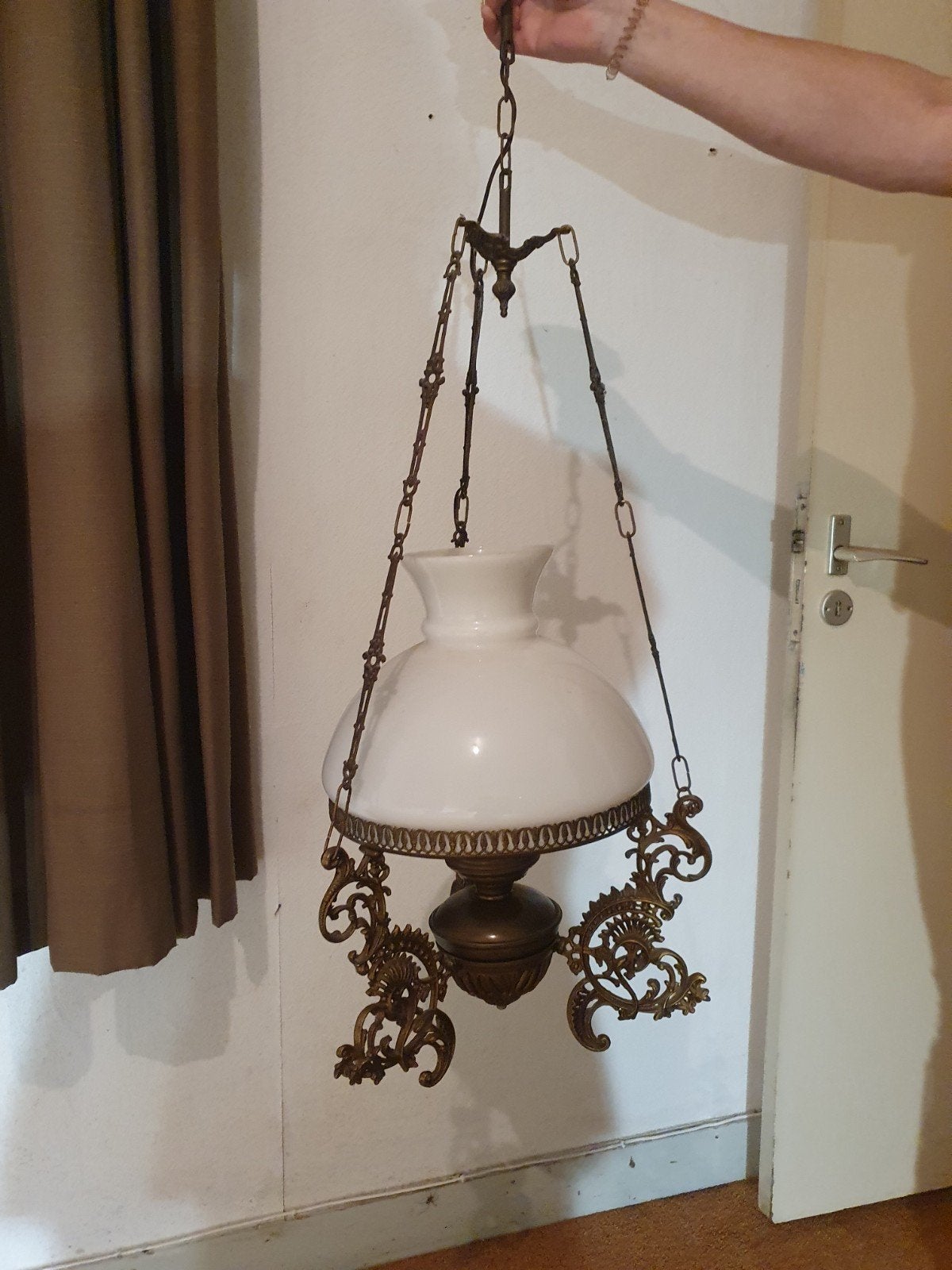 antieke hanglamp, Ophalen