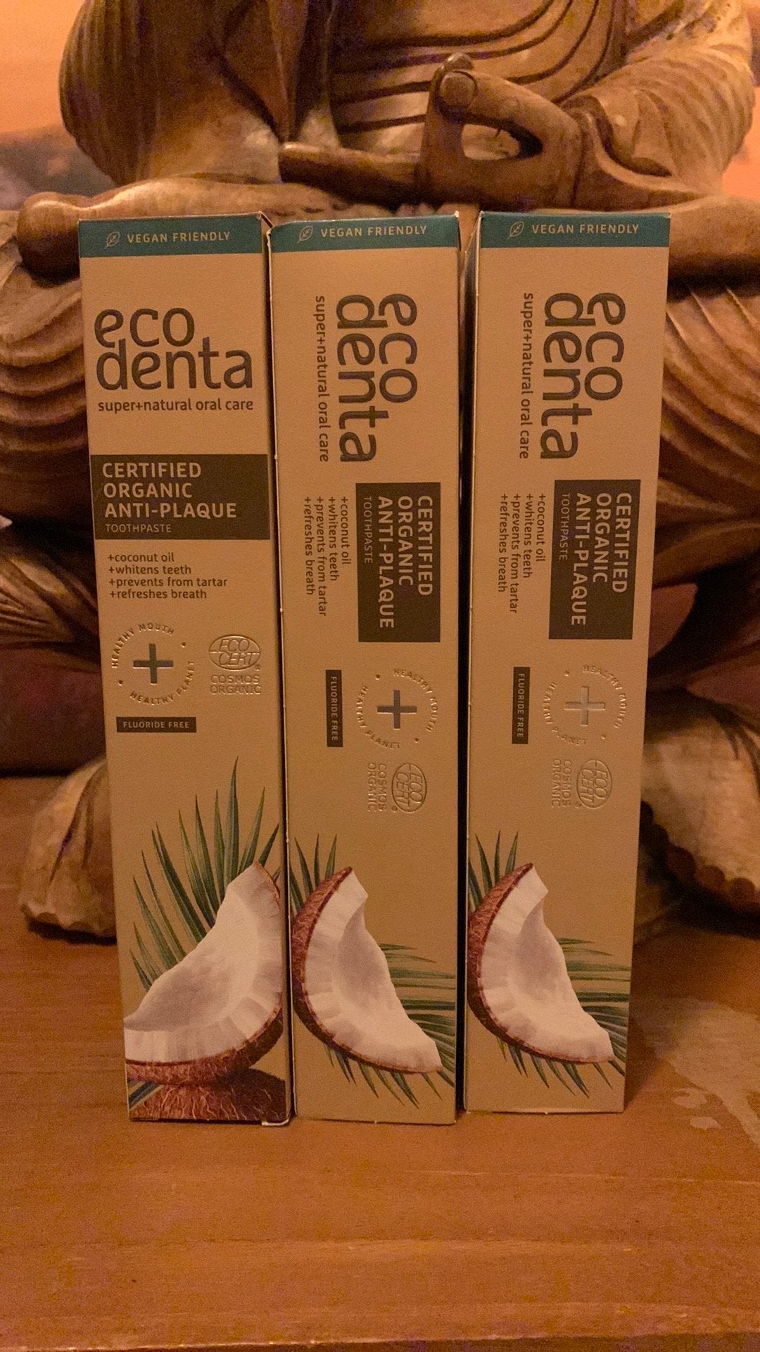 3x EcoDenta Biologische Anti-Plaque Tandpasta Kokosolie, Sieraden, Tassen en Uiterlijk, Uiterlijk | Mondverzorging, Ophalen of Verzenden