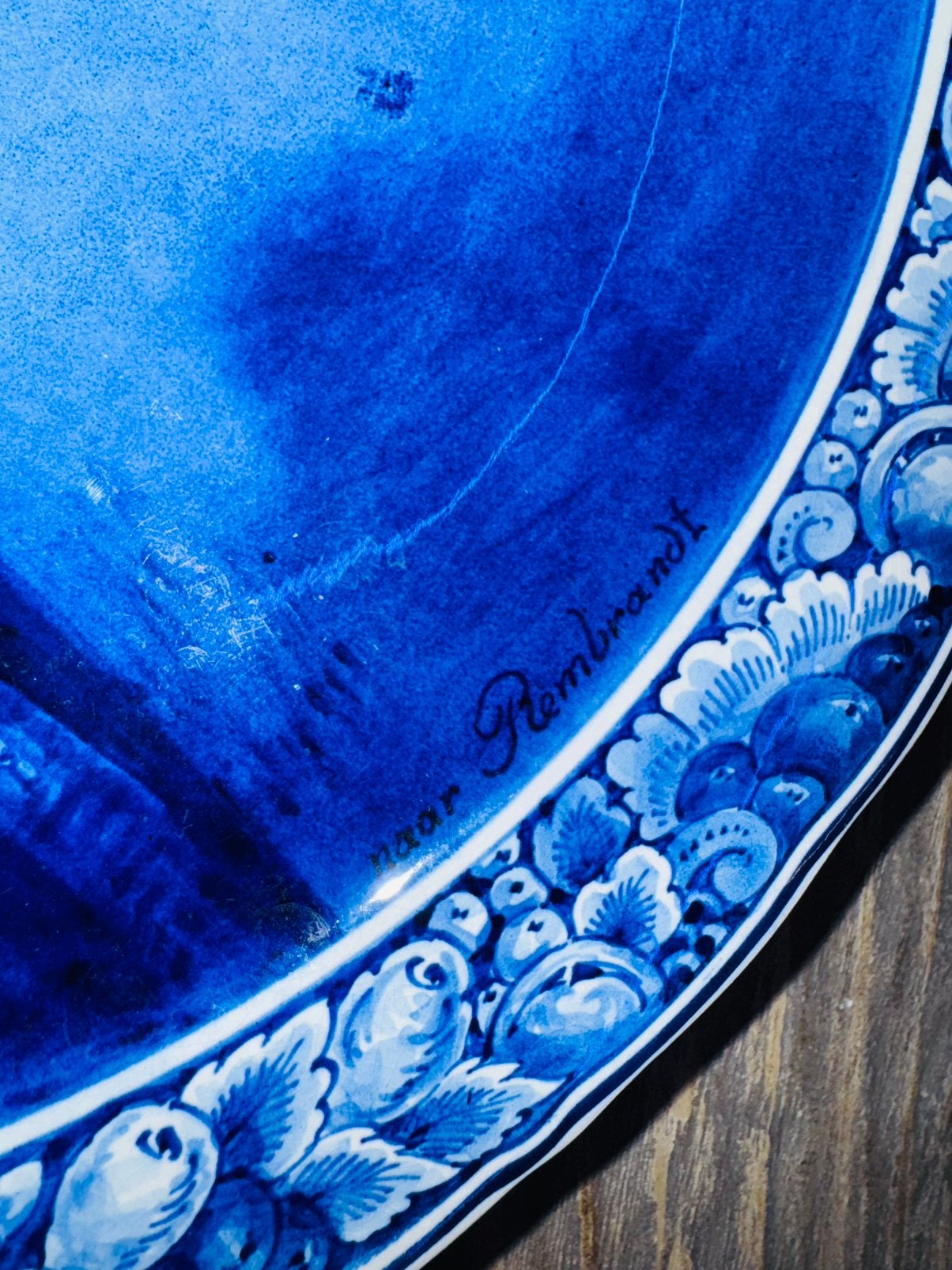 Delfts Blauw Porceleyne Fles naar Rembrandt 41cm bord, Ophalen