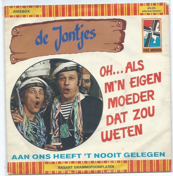 De Jantjes-Oh als mijn moeder dat zou weten, Cd's en Dvd's, Verzenden, 7 inch, Zo goed als nieuw, Levenslied of Smartlap
