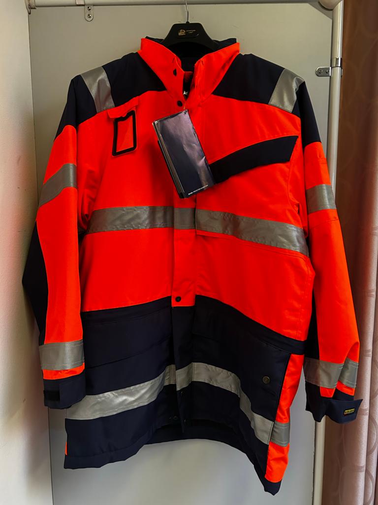 Blåkläder Veiligheidsjas - High-Vis Oranje/Marine XXL, Ophalen of Verzenden, Nieuw, Heren, Jas