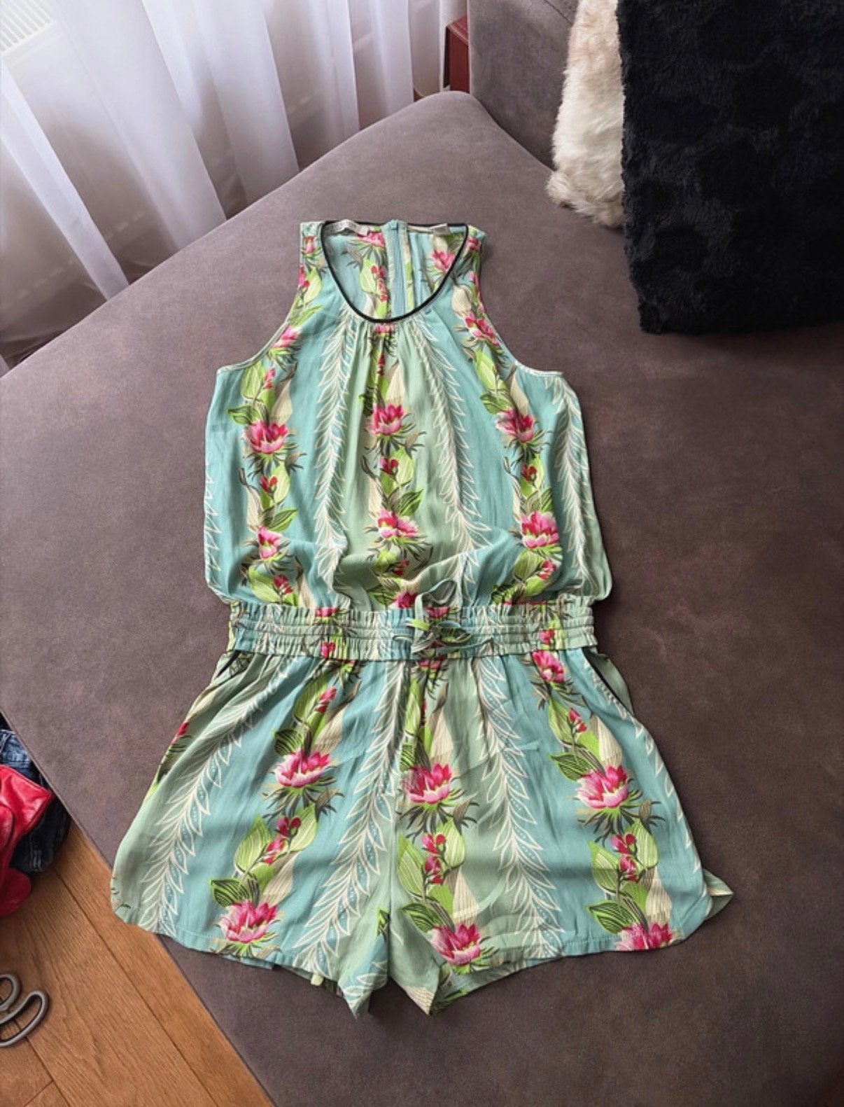 Scotch & Soda Korte Mouwloze Jumpsuit met Bloemprint, Kleding | Dames, Jumpsuits, Ophalen of Verzenden, Zo goed als nieuw, Maat 34 (XS) of kleiner