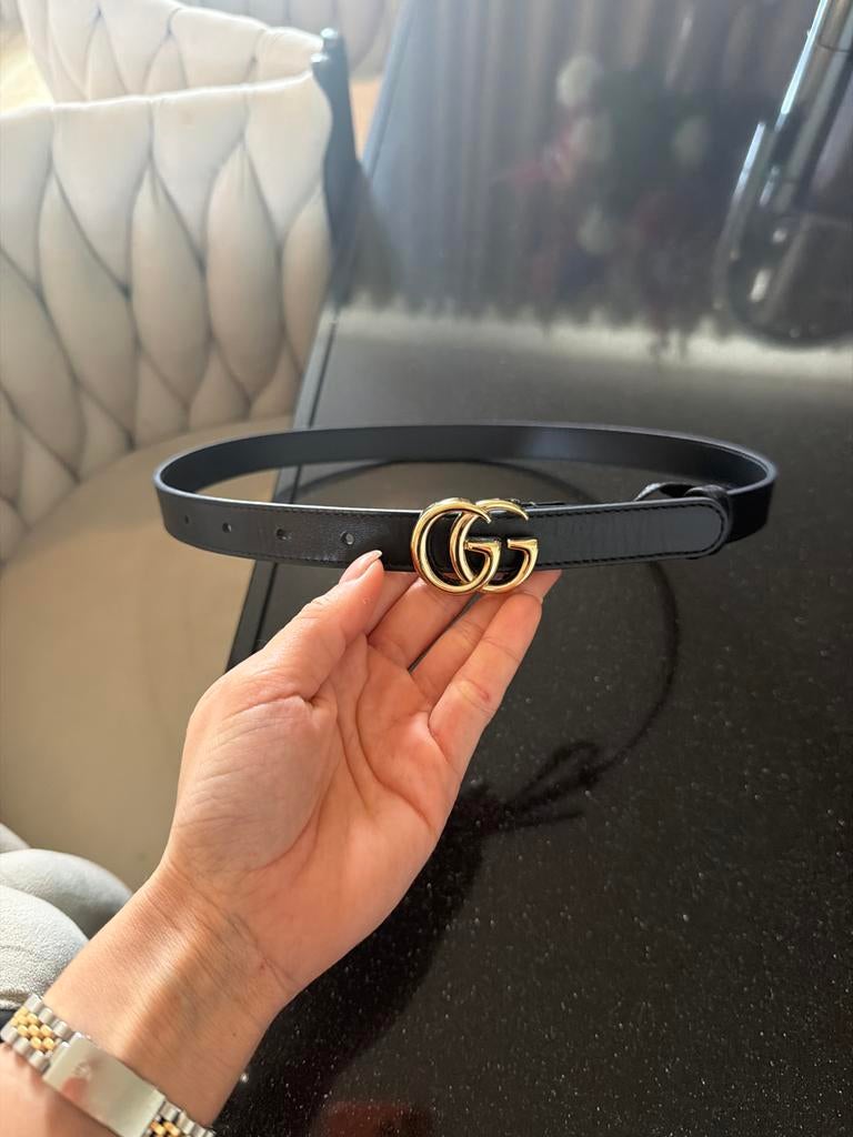 Gucci GG Marmont Thin Belt - Zo goed als nieuw, Minder dan 80 cm, Ophalen of Verzenden, Zo goed als nieuw, Echt leder