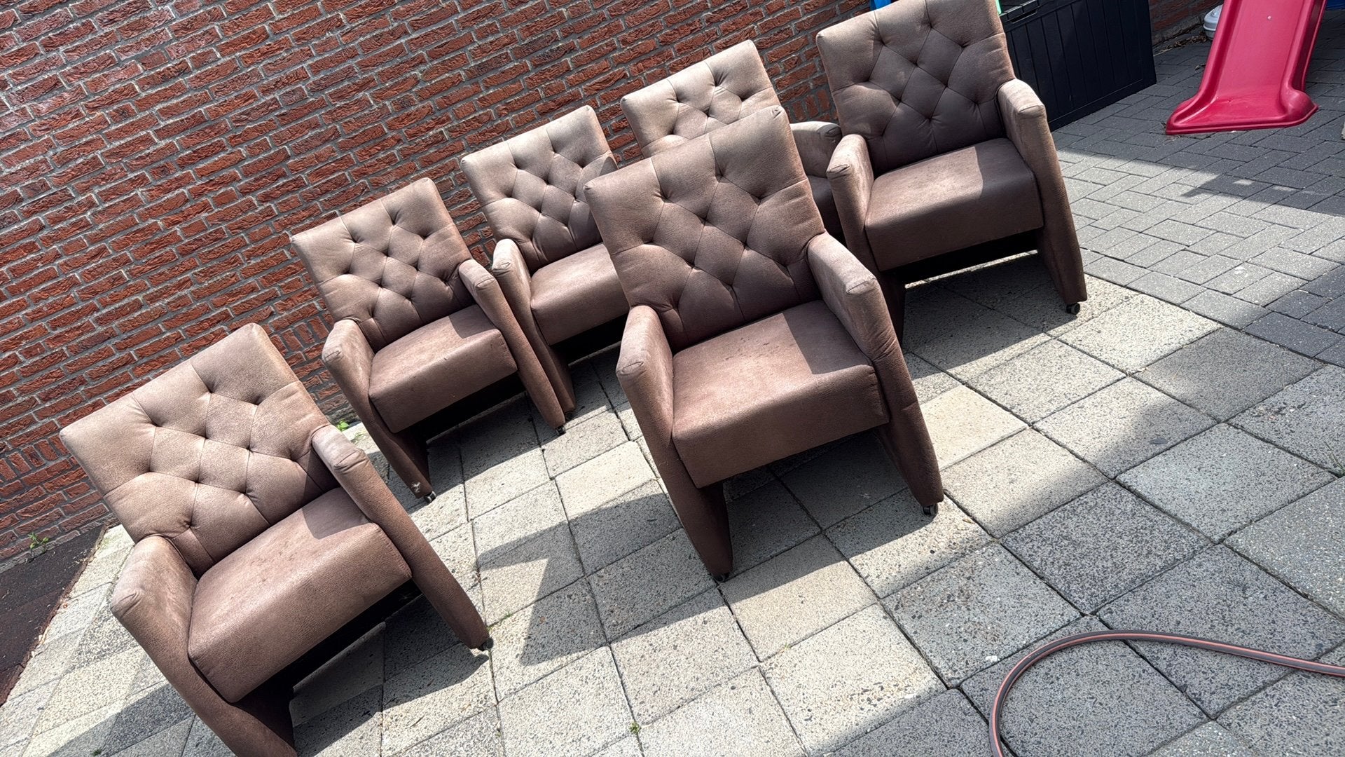 Gratis af te halen 6 stoelen, Huis en Inrichting, Stoelen, Ophalen, Zo goed als nieuw, Vijf, Zes of meer stoelen