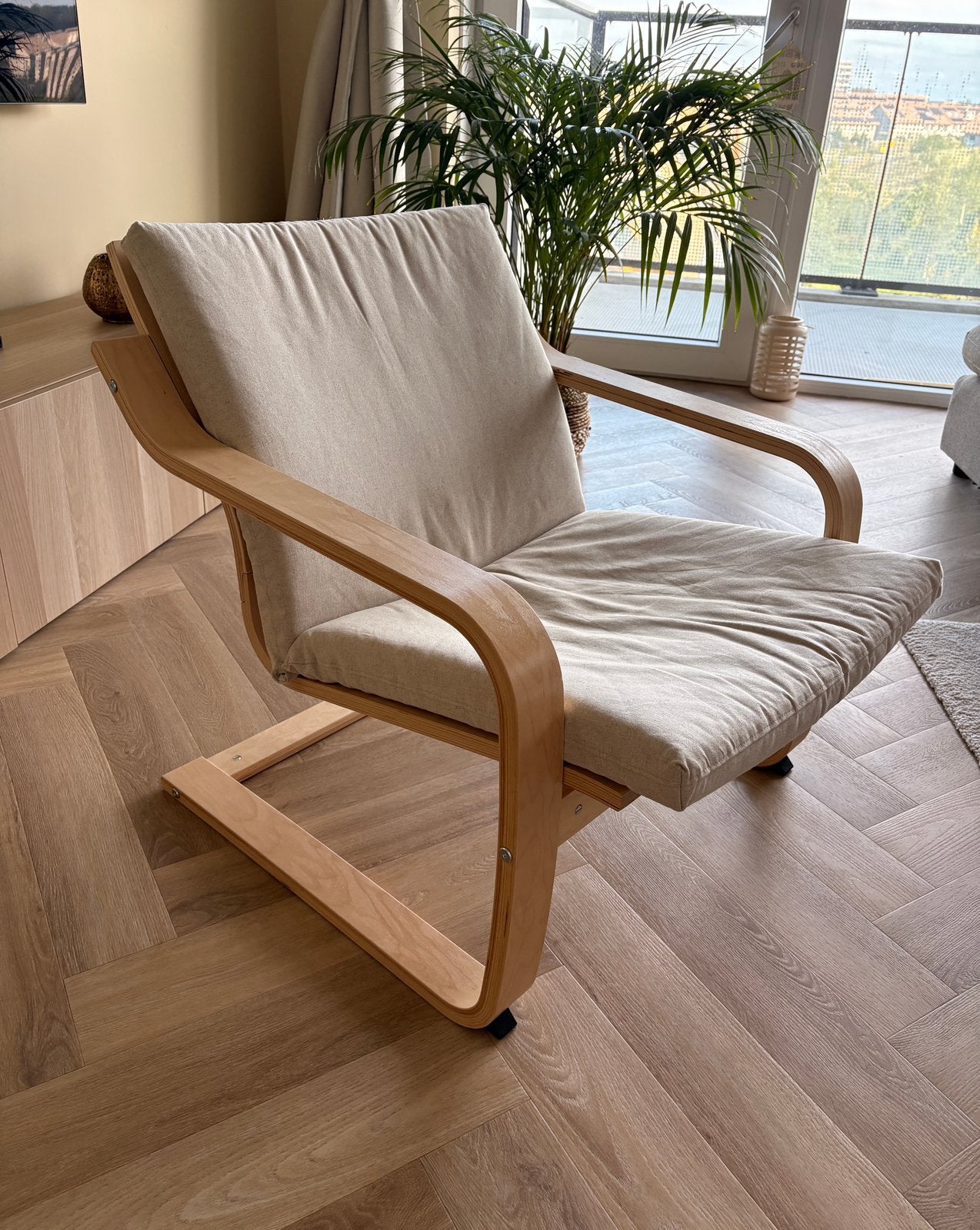 Ikea Fauteuil, Huis en Inrichting, Ophalen, Hout, 75 tot 100 cm, Zo goed als nieuw