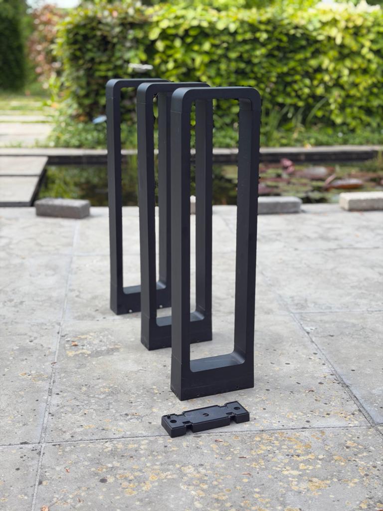 Moderne LED tuinlamp / sokkellamp, zwart aluminium, 3 stuks, Tuin en Terras, Minder dan 50 watt, Staande lamp, Aluminium, Ophalen of Verzenden