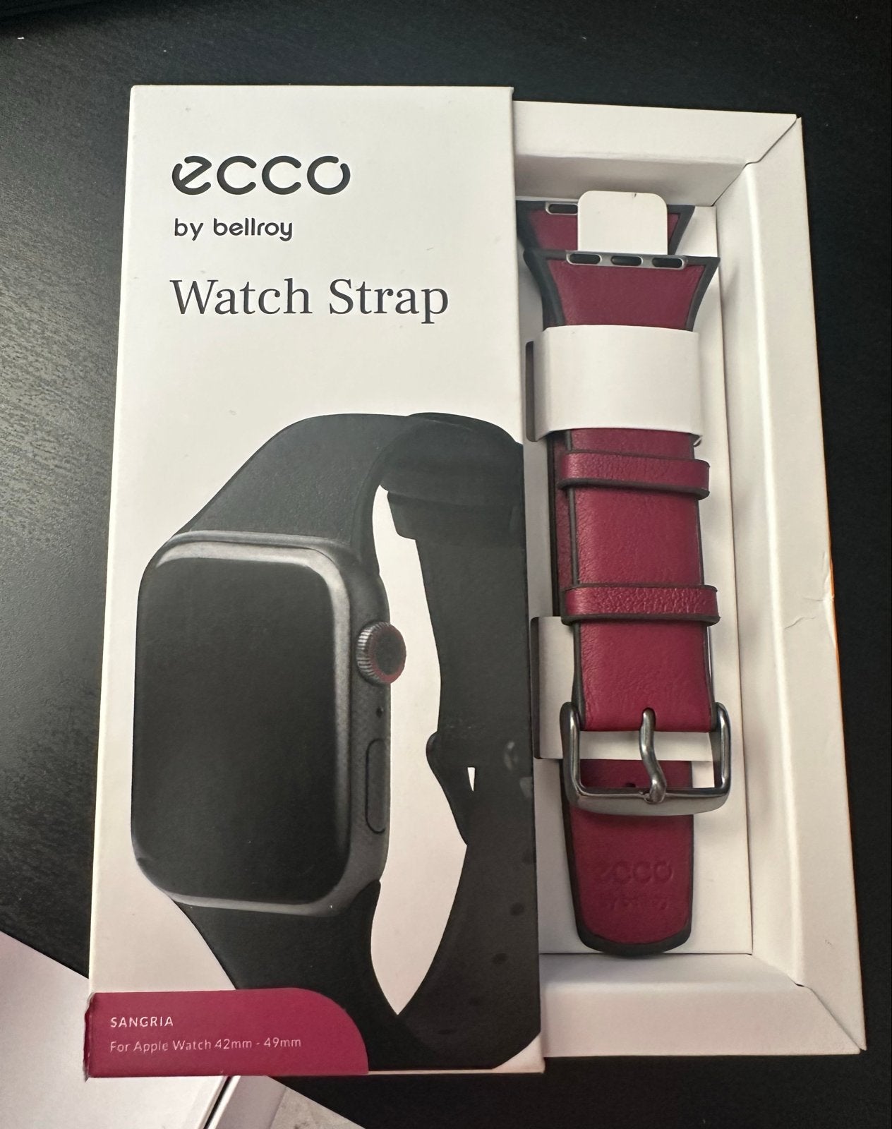 Ecco by Bellroy Watch Strap Sangria voor Apple Watch, Sieraden, Tassen en Uiterlijk, Smartwatches, Ophalen, Nieuw, Rood