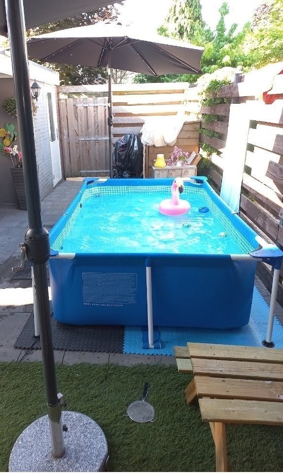 Mooi zwembad 2.60x1.60x65 cm met pomp en nieuwe filters, Tuin en Terras, Zwembaden, Ophalen, Gebruikt, Minder dan 80 cm, Minder dan 200 cm