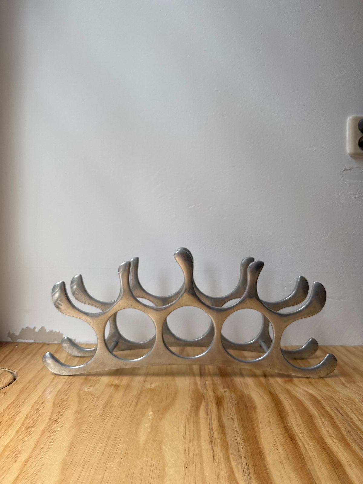 Michael noll Wijnrek voor 6 Flessen - aluminium, Huis en Inrichting, Gebruikt, Ophalen of Verzenden, Minder dan 5 flessen, Metaal
