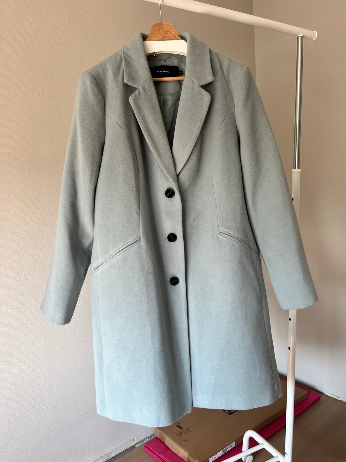 Vero Moda Jas - Lichtgroene Lange Jas Maat XL, Verzenden, Zo goed als nieuw, Maat 46/48 (XL) of groter, Groen