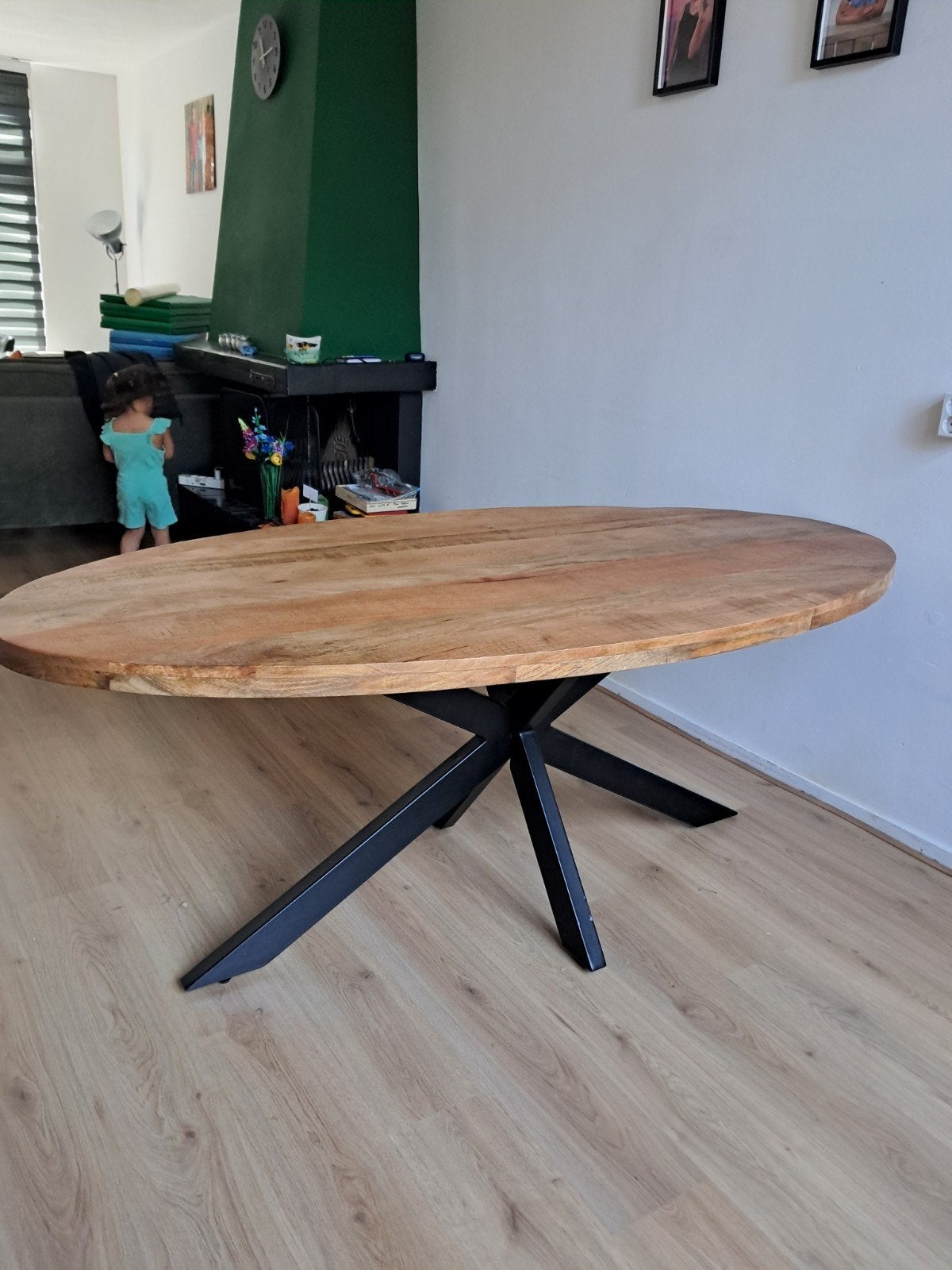 Eettafel met 6 stoelen, Ophalen, 200 cm of meer, 50 tot 100 cm, Zo goed als nieuw