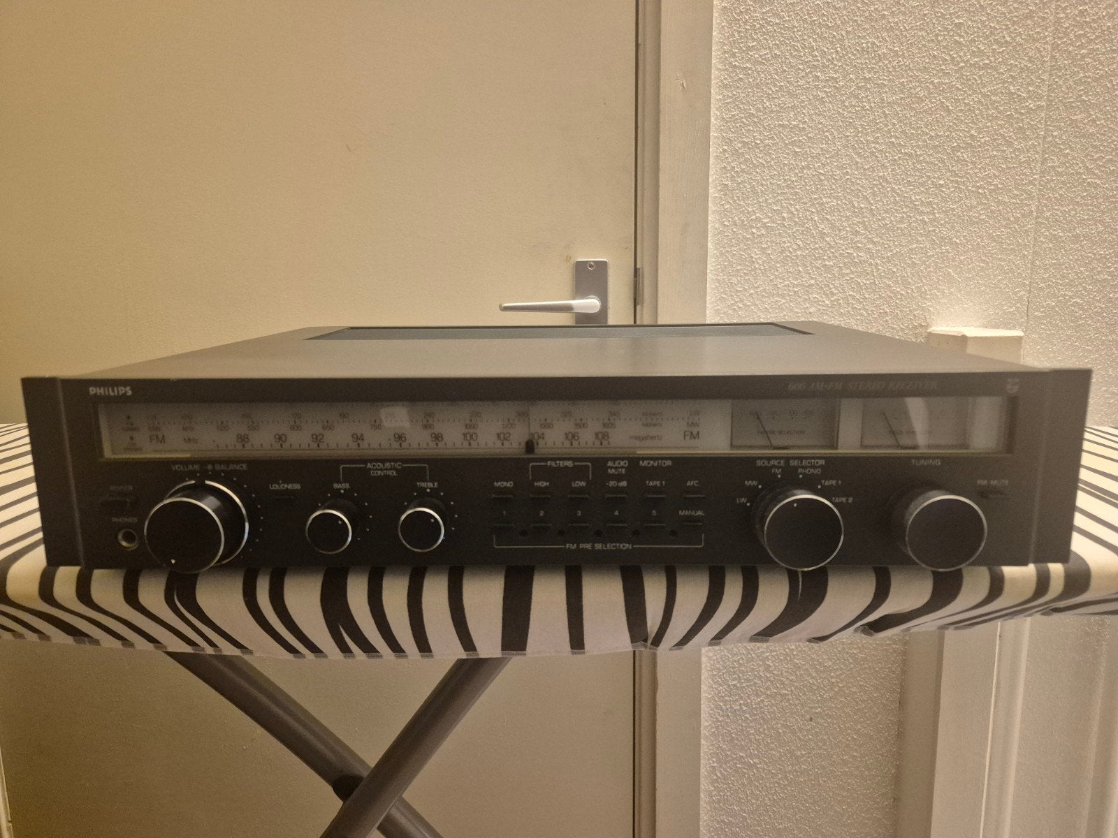 Philips 606 AM-FM Stereo Receiver - Vintage Audio, Gebruikt, Ophalen, Overige merken, Minder dan 60 watt