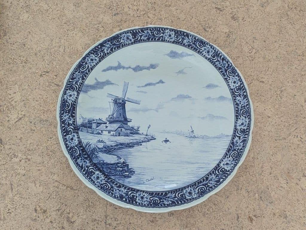 Grote Delfts Blauwe sierschaal (40 cm) Royal Sphinx, Antiek en Kunst, Ophalen of Verzenden