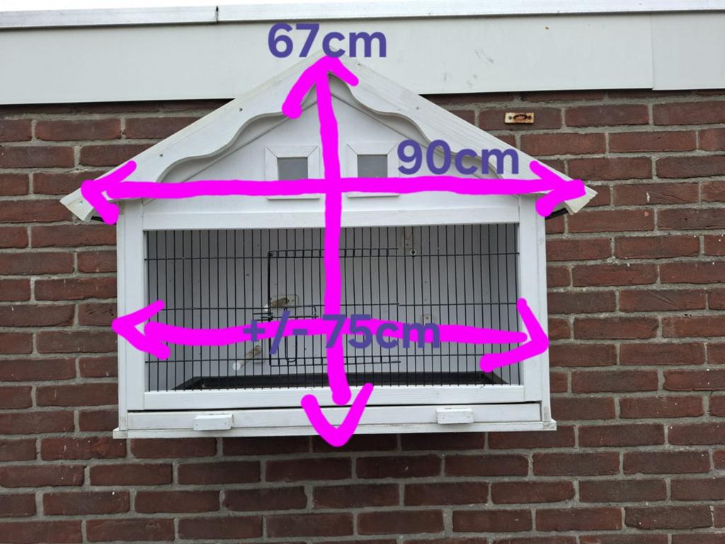 Houten buiten hok voor een vogeltje/duifje, Dieren en Toebehoren, Vogels | Hokken en Kooien, Ophalen, Zo goed als nieuw, Hout
