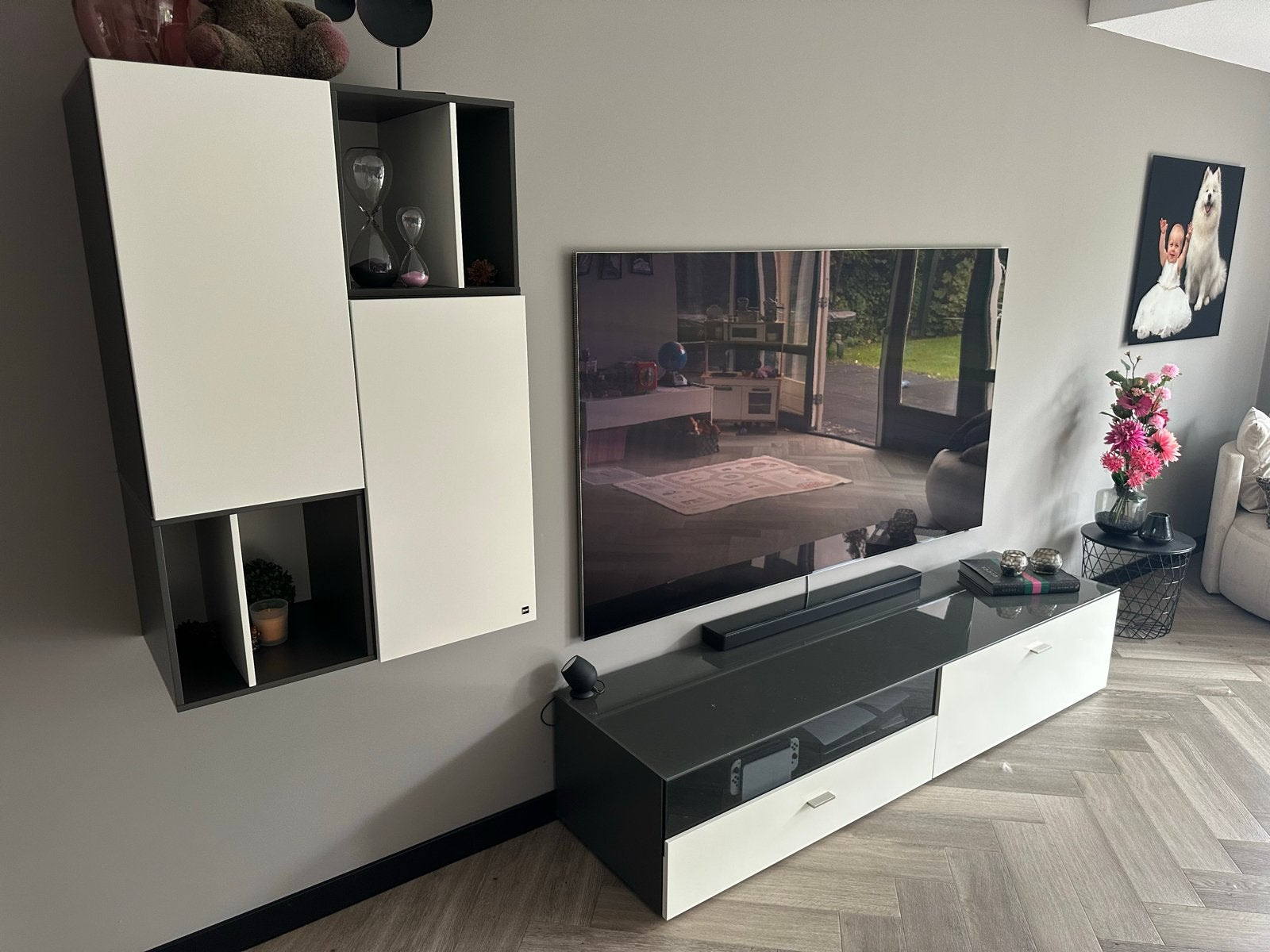 TV-meubel en hangkast Hülsta - Modern design, Huis en Inrichting, Ophalen, Overige materialen, Gebruikt, 100 tot 150 cm