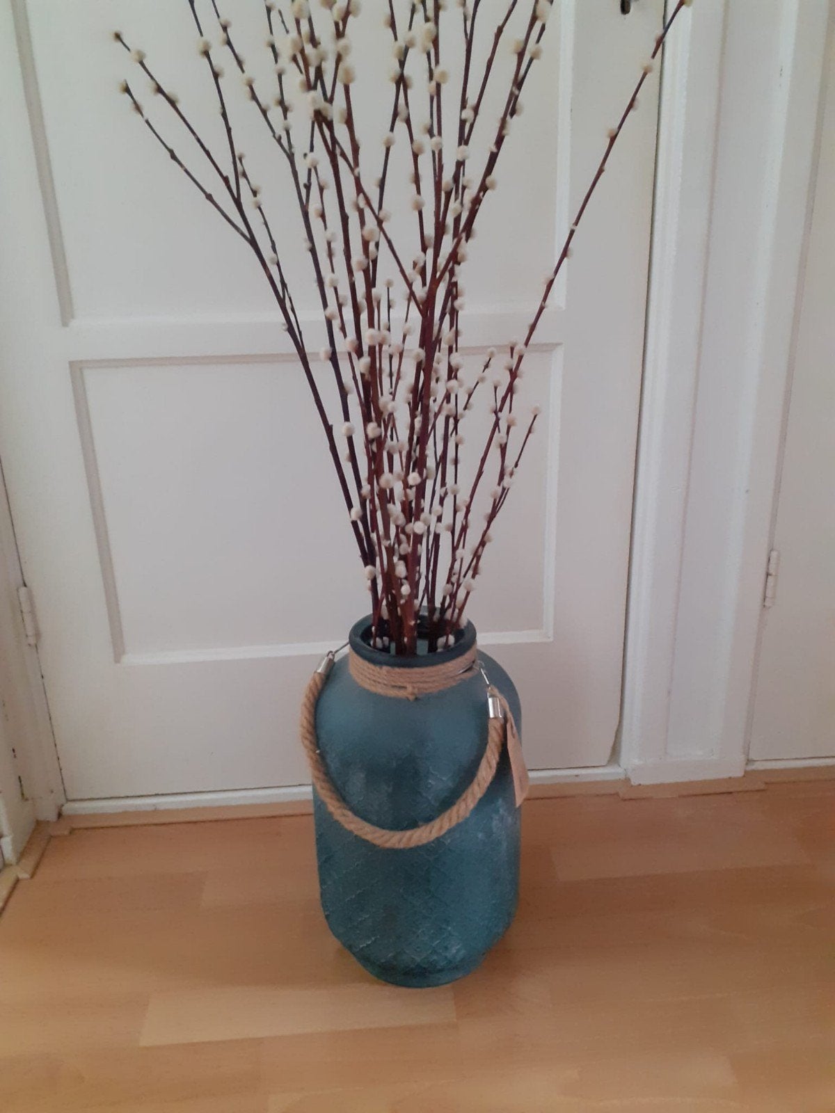 Mooie vaas met takken, Huis en Inrichting, Ophalen, Overige kleuren, Minder dan 50 cm, Glas