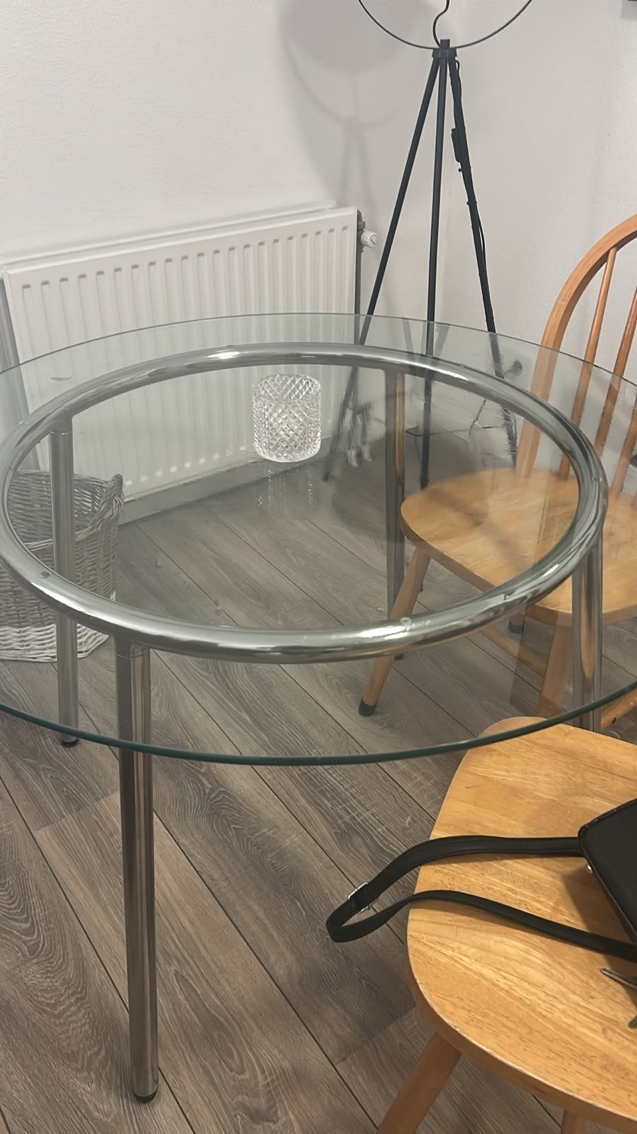 Glazen tafelblad rond - 100 cm diameter, Huis en Inrichting, Tafels | Eettafels, Gebruikt, 50 tot 100 cm, 50 tot 100 cm, Drie personen