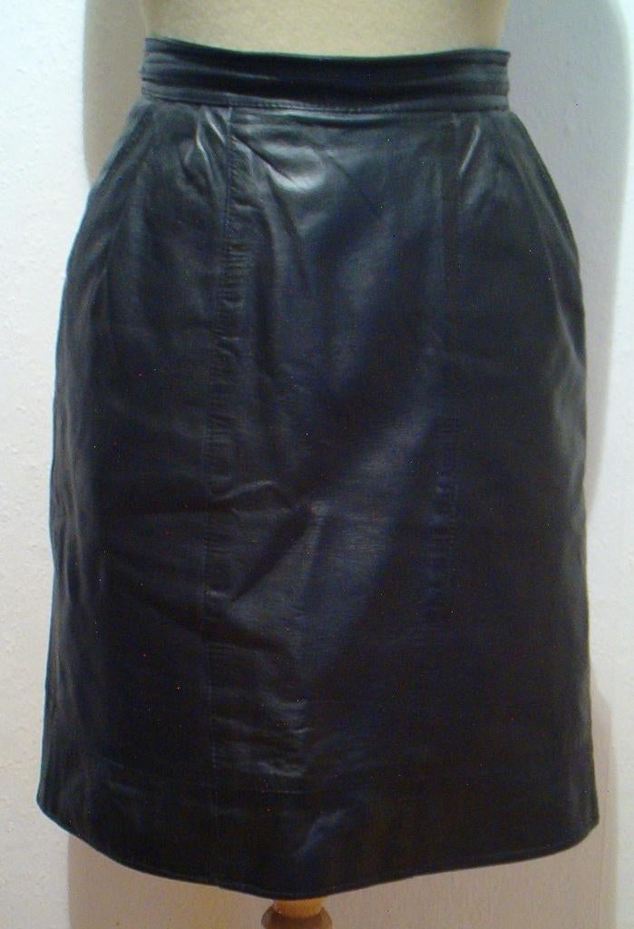 Sexy zwart leren rokje met steekzakken aan de zijkant! XS, Verzenden, Zwart, Zo goed als nieuw, Maat 34 (XS) of kleiner