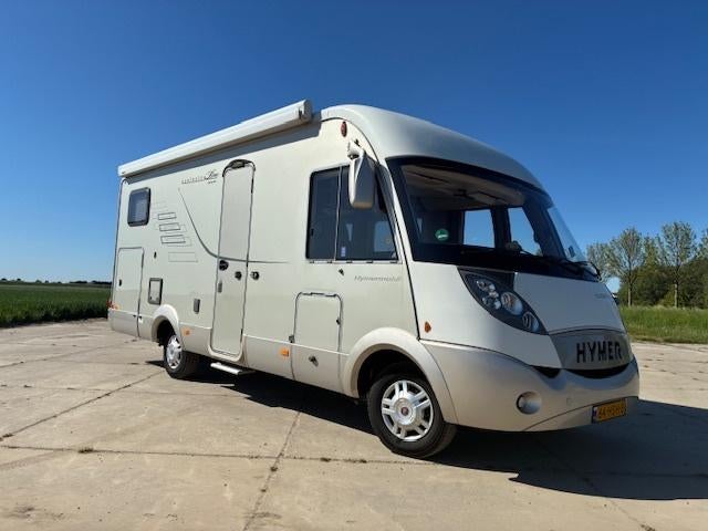 Hymer B614 CL, 2009 Orig NL geleverd, 2x Airco, 112414km NAP, Caravans en Kamperen, Campers, Integraal, Luifel, Ringverwarming