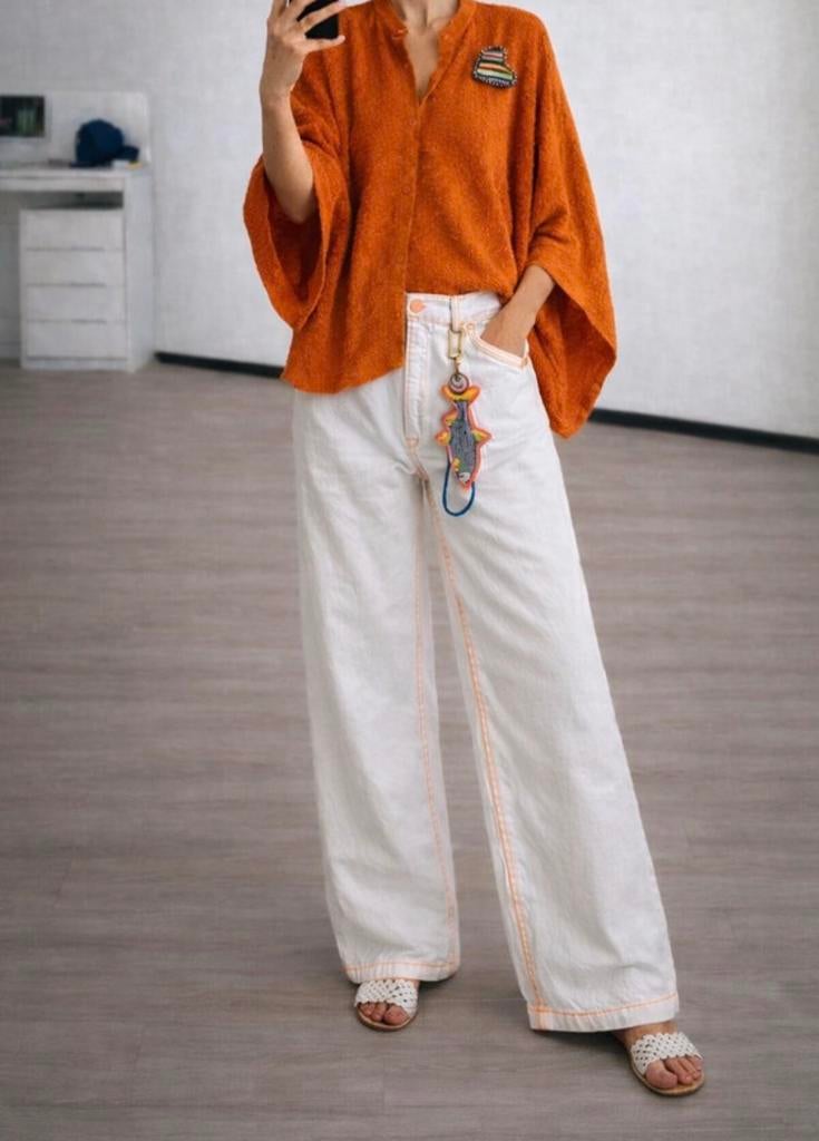 ESSENTIEL ANTWERP wide leg witte jeans high waist mt.36 s, Ophalen of Verzenden, Zo goed als nieuw, Wit, W28 - W29 (confectie 36)