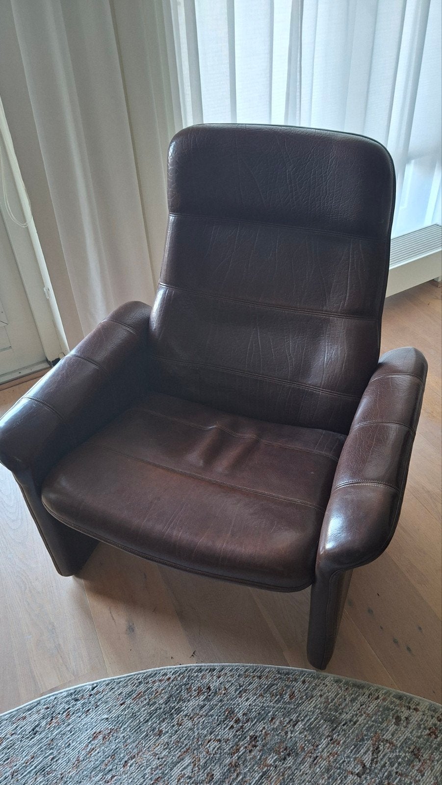 DeSede DS50 bruine leren fauteuil - Ophalen 6, 12 of 19 sept, Ophalen, Gebruikt, Klassiek, Comfort, 75 tot 100 cm