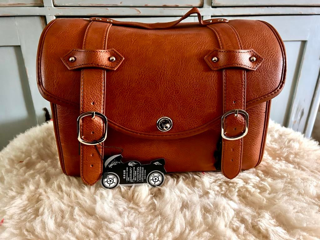 Nieuwe bruine tas voor achterop de scooter, Ophalen of Verzenden, Nieuw