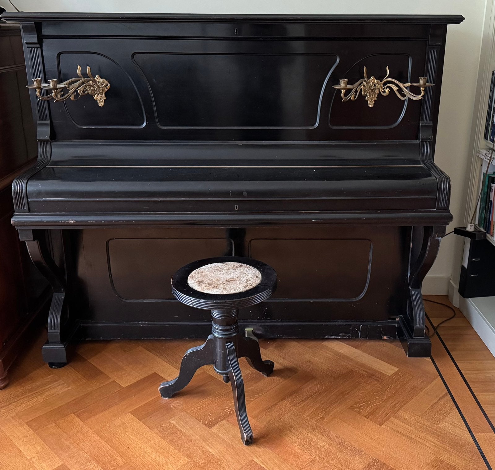 Te koop Bluthner piano, Ophalen, Gebruikt, Zwart, Piano