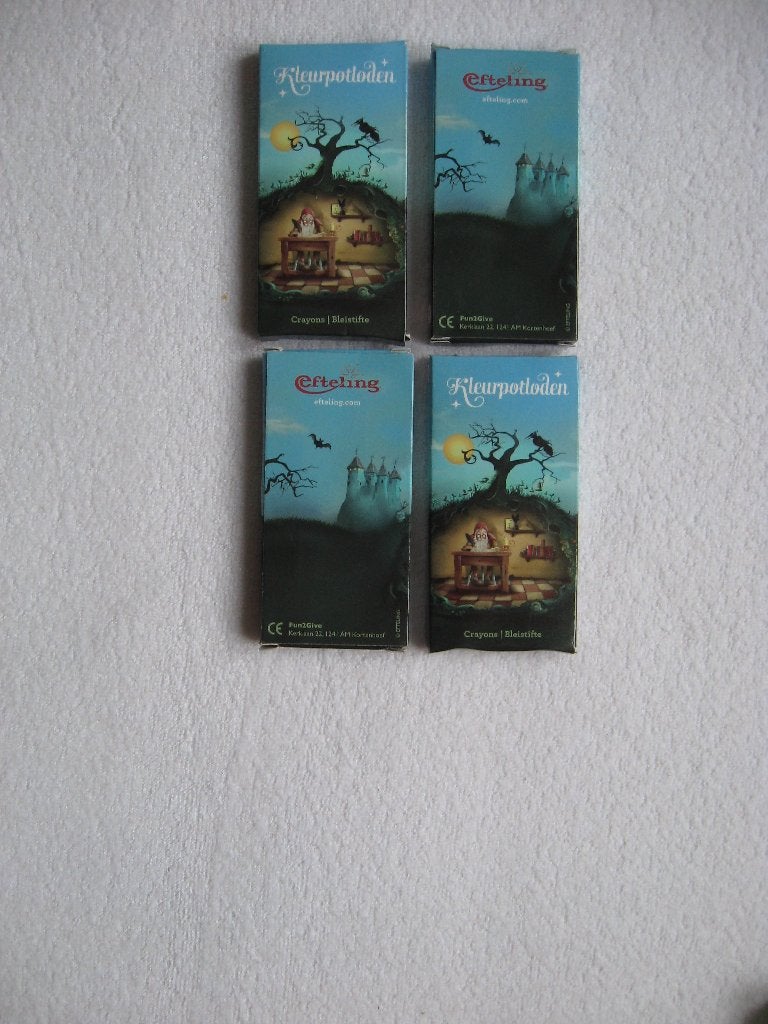 4 doosjes v.d. Efteling met elk 6 mini kleurpotloodjes, Ophalen of Verzenden, Nieuw, Gebruiksvoorwerp