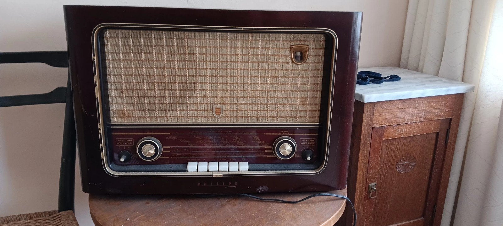 Vintage Philips buizenradio - Jaren '50/'60, Antiek en Kunst, Antiek | Tv's en Audio, Ophalen
