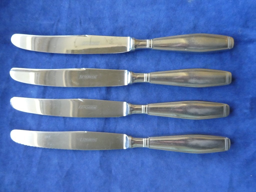Gero Zilmeta model 562 carre bestek 4 fruitmesjes hol heft, Ophalen of Verzenden