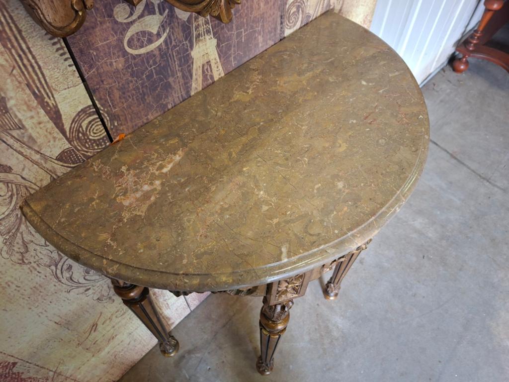 Antieke barok wandconsole, sidetable. haltafel met spiegel, Ophalen of Verzenden