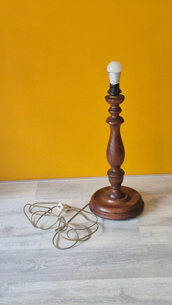 Vintage houten lampenvoet, Overige typen, Vintage, 52 cm, Zo goed als nieuw