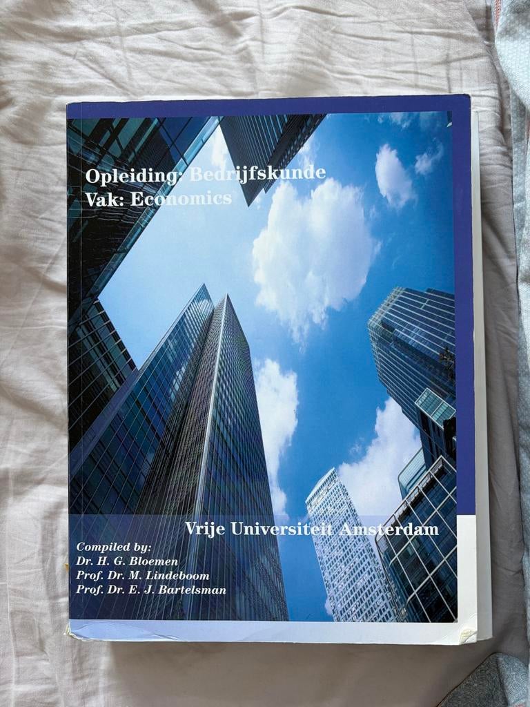 Opleiding Bedrijfskunde Vak: Economics - VU Amsterdam, Ophalen of Verzenden, Gamma, Gelezen, WO