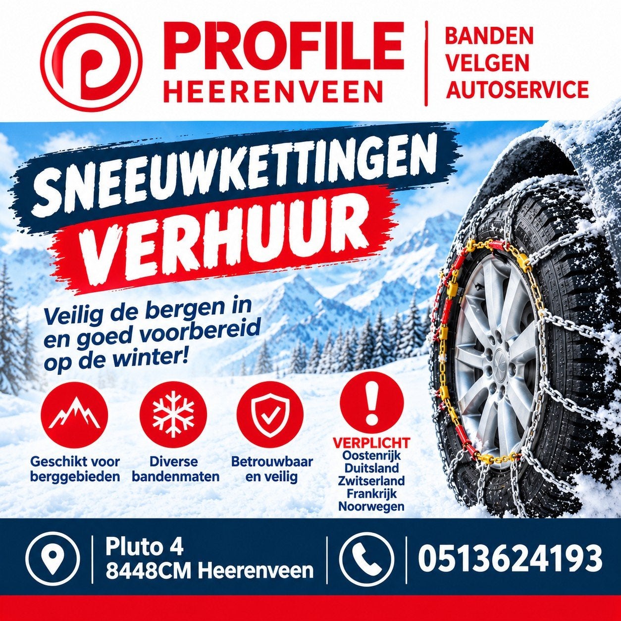 Sneeuwkettingen Te huur, Ophalen