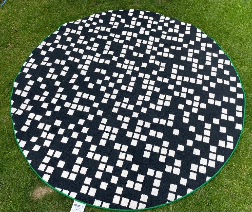 IKEA BRÄNNBOLL Vloerkleed Rond Zwart Wit 195 cm Nieuw, Huis en Inrichting, Stoffering | Tapijten en Kleden, Ophalen, Zwart, 150 tot 200 cm