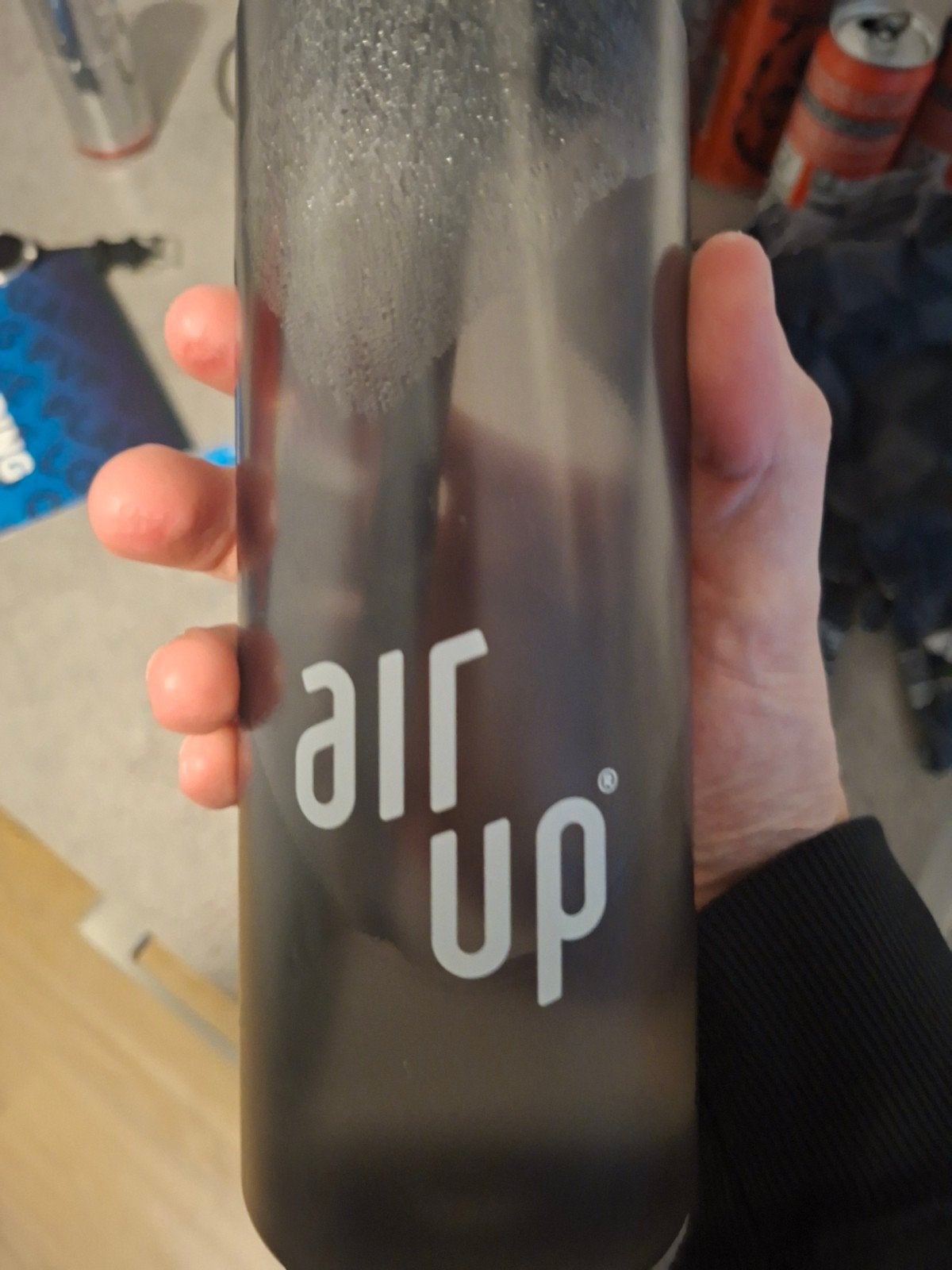 Air Up drinkfles - Zwart met oranje dop, Sport en Fitness, Ophalen of Verzenden, Gebruikt