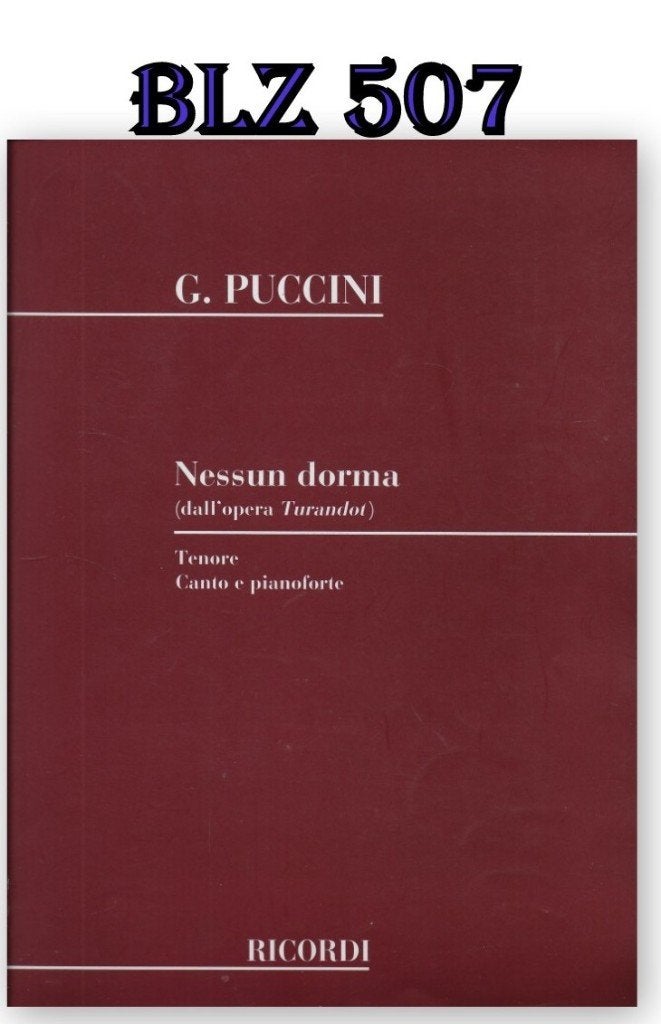 BLZ507 Bladmuziek G. Puccini - Nessun Dorma, Ophalen of Verzenden, Zo goed als nieuw, Artiest of Componist, Piano